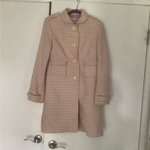Banana Republic Pink and Cream Houndstooth Women's Coat, size M